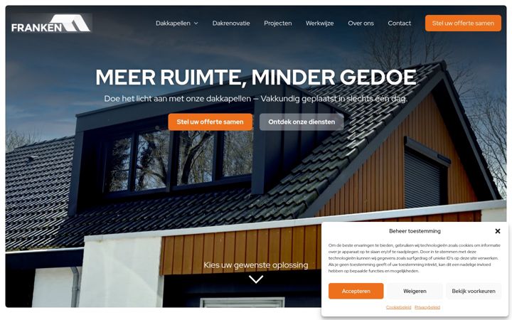 Screenshot of frankendakkapellen.nl