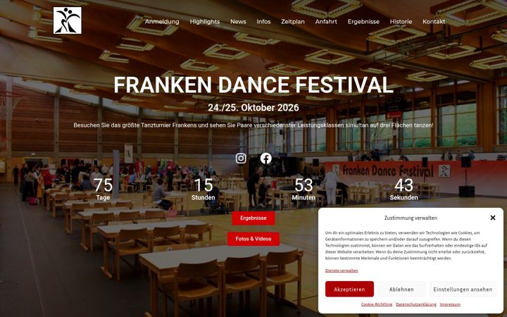 Screenshot of frankendancefestival.de
