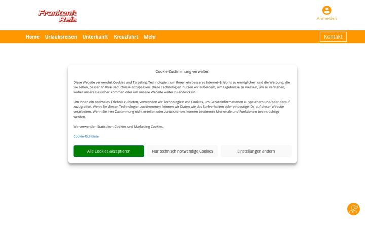 Screenshot of frankenland-reisebuero.de