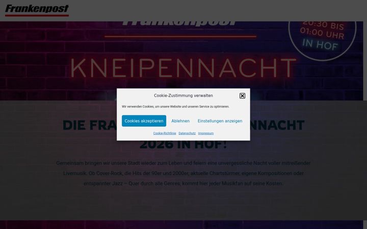 Screenshot of frankenpost-kneipennacht.de