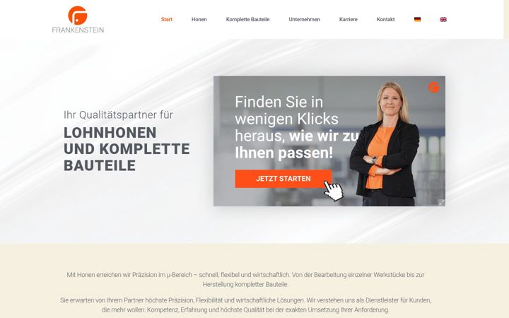Screenshot of frankenstein-praezision.de