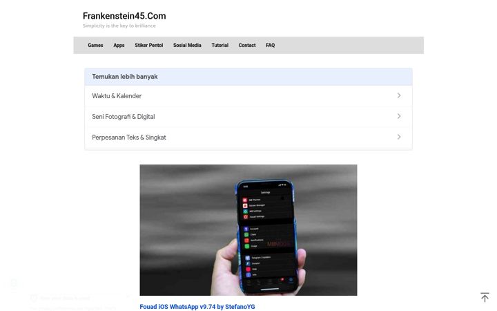 Screenshot of frankenstein45.com