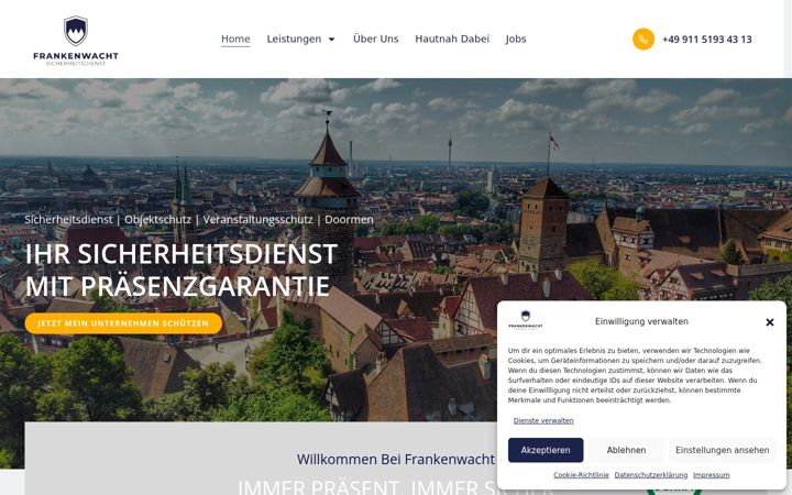 Screenshot of frankenwacht.de
