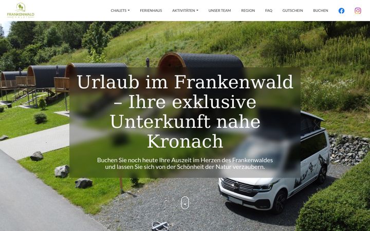 Screenshot of frankenwald-chalets.de
