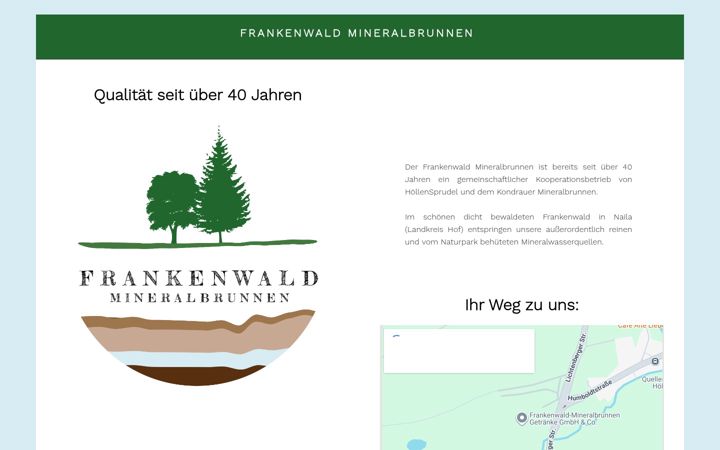 Screenshot of frankenwald-mineralbrunnen.de