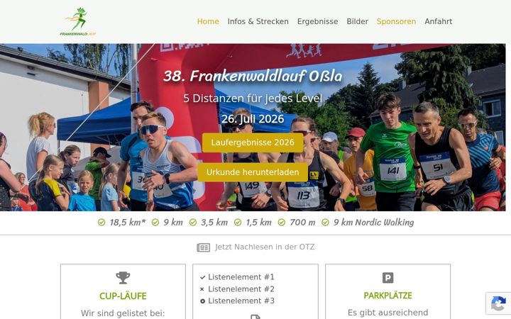 Screenshot of frankenwaldlauf.de