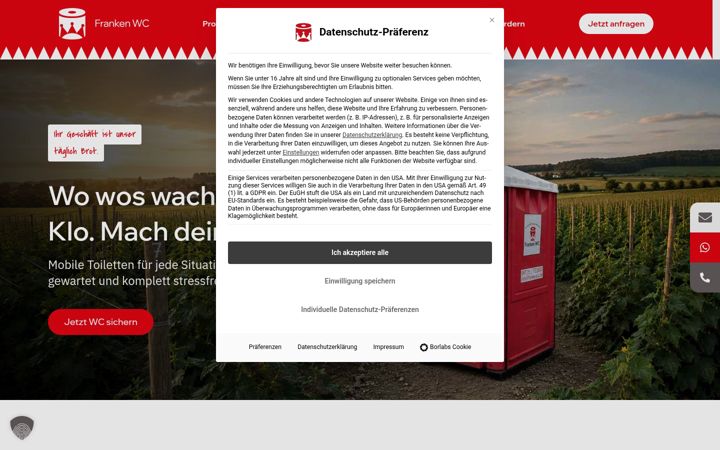 Screenshot of frankenwc.de