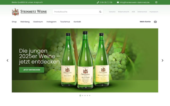 Screenshot of frankenwein-steinmetz.de