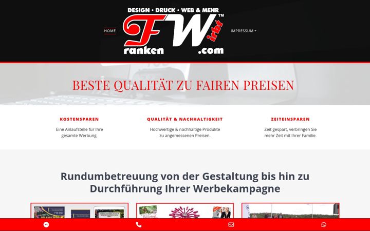 Screenshot of frankenwirbt.com