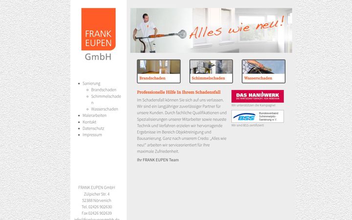 Screenshot of frankeupengmbh.de