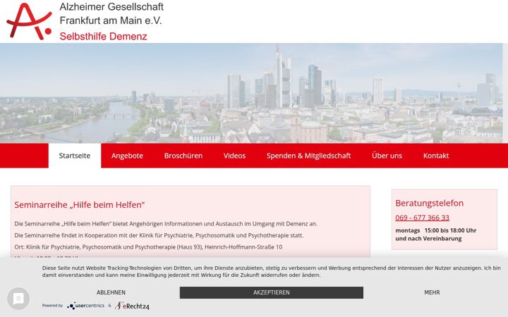 Screenshot of frankfurt-alzheimer.de