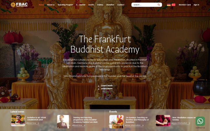 Screenshot of frankfurt-buddhist-academy.org