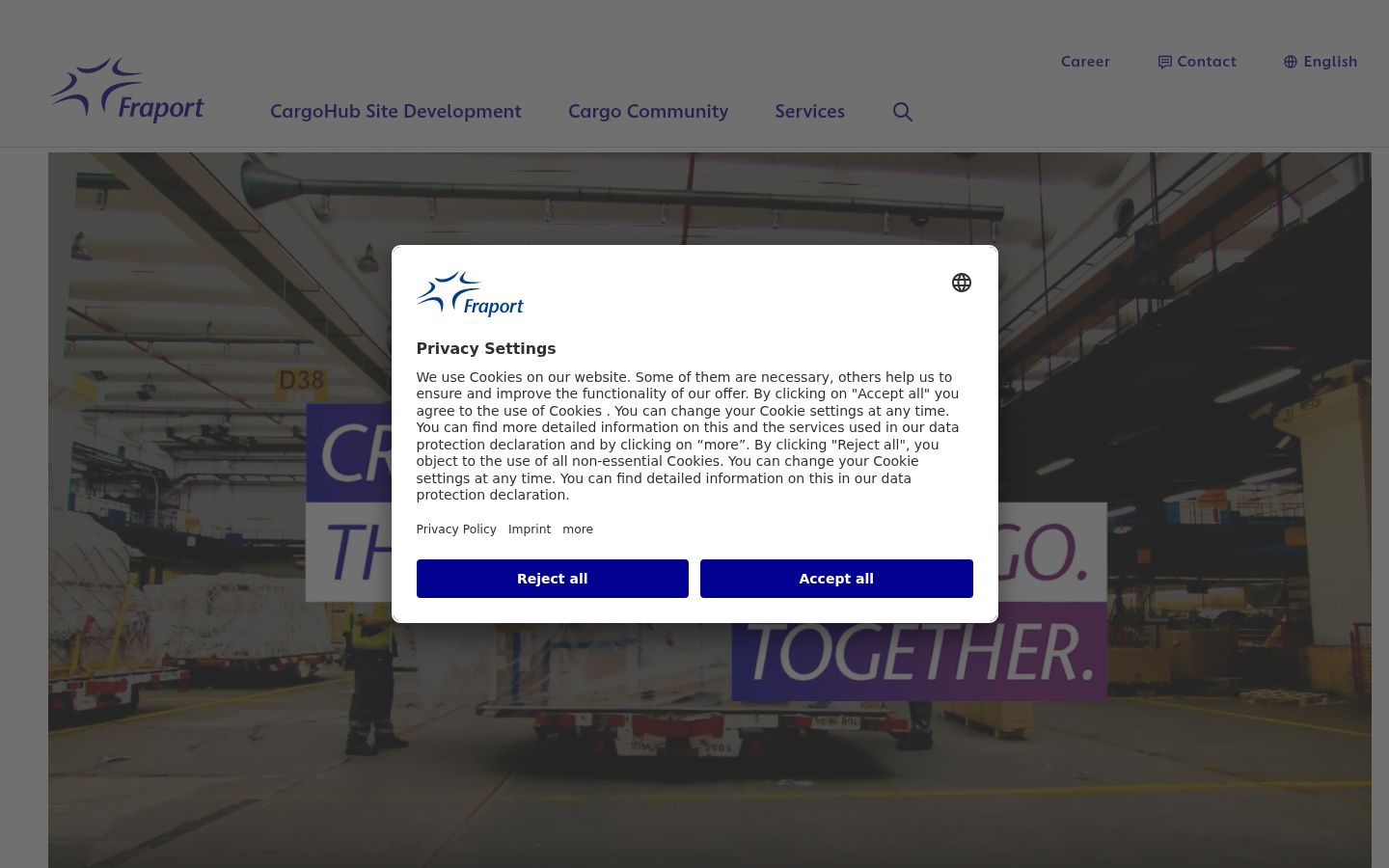 Screenshot of the consent banner shown before any interaction