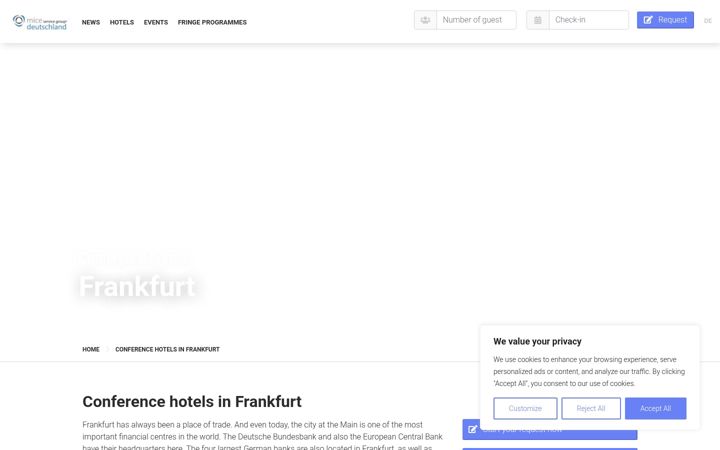 Screenshot of frankfurt-meetinghotels.com