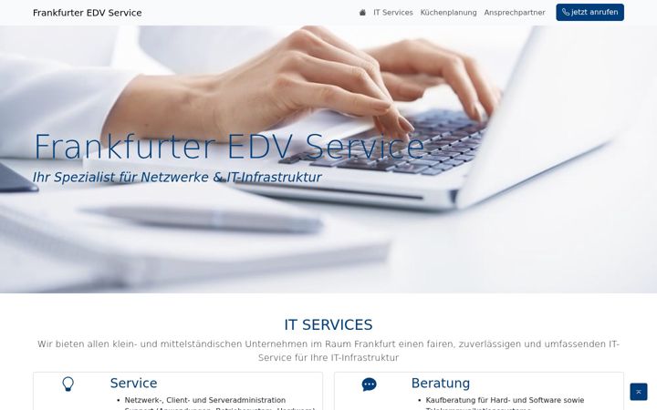 Ekrānuzņēmums no frankfurter-edv-service.de