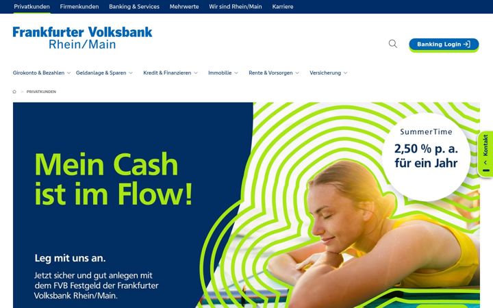 Screenshot of frankfurter-volksbank.de