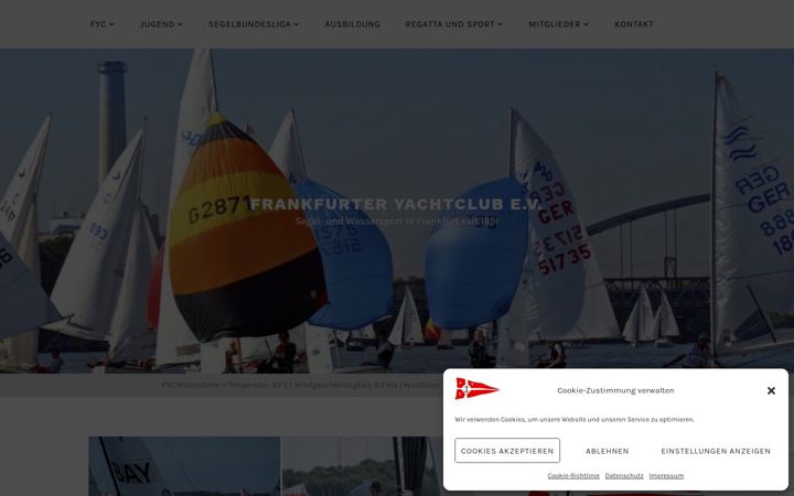 Screenshot of frankfurter-yachtclub.de