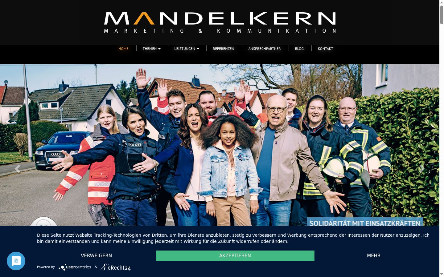 Screenshot of the consent banner shown before any interaction