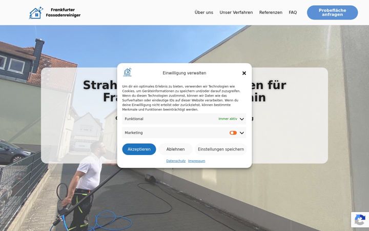 Screenshot of frankfurterfassadenreiniger.de