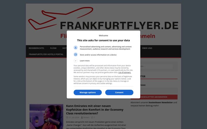 Screenshot of frankfurtflyer.de