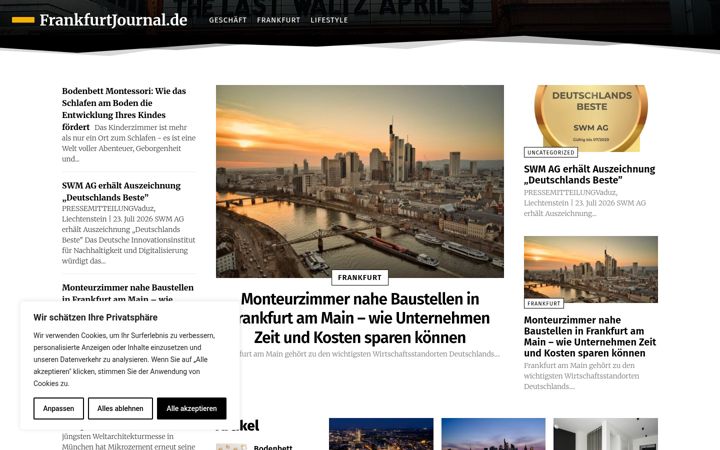 Екранна снимка на frankfurtjournal.de