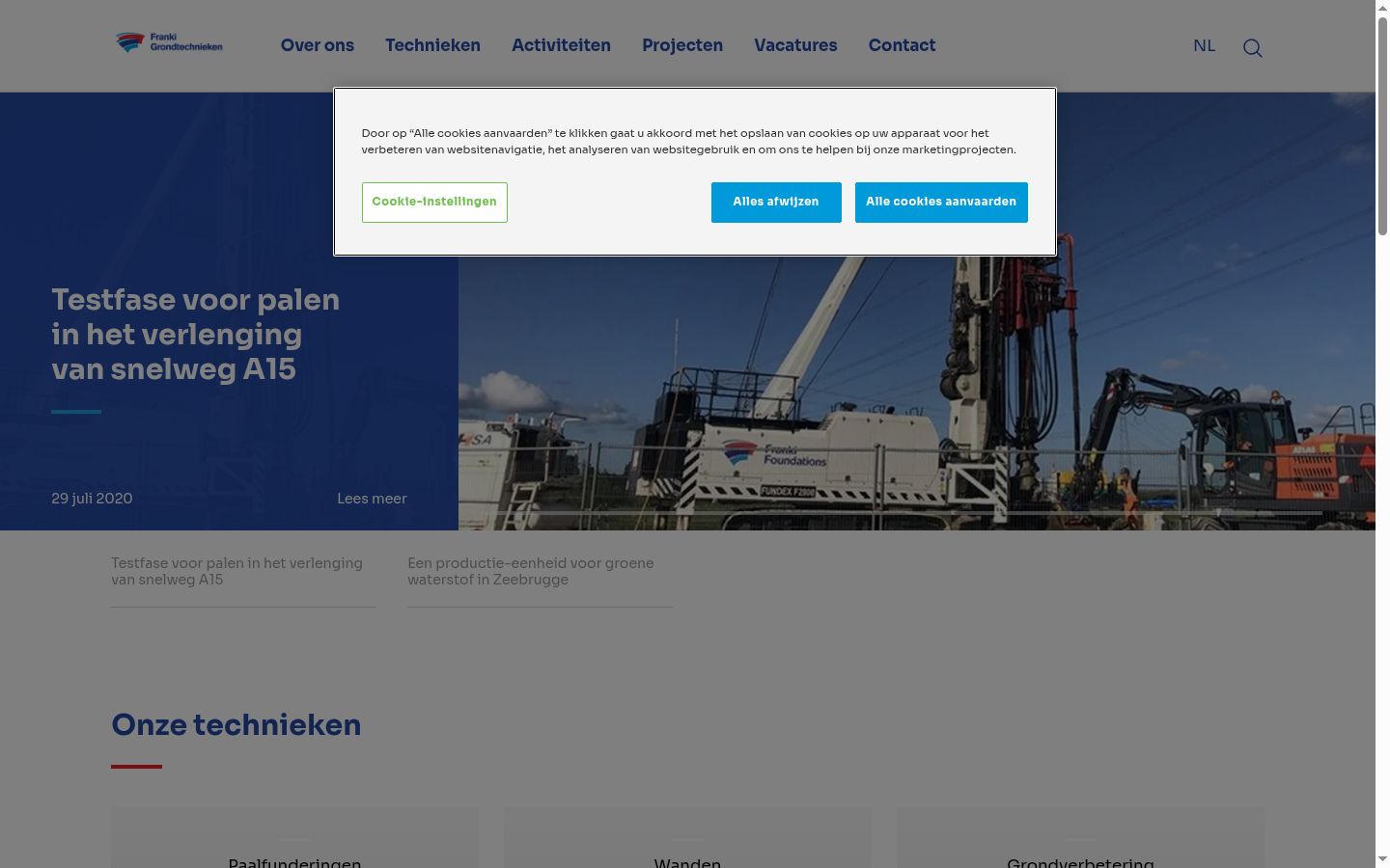 Screenshot del banner di consenso mostrato prima di qualsiasi interazione