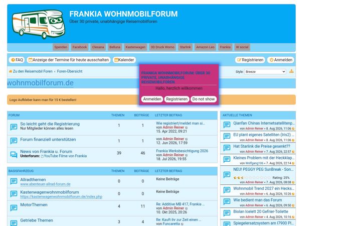 Екранна снимка на frankiawohnmobilforum.de