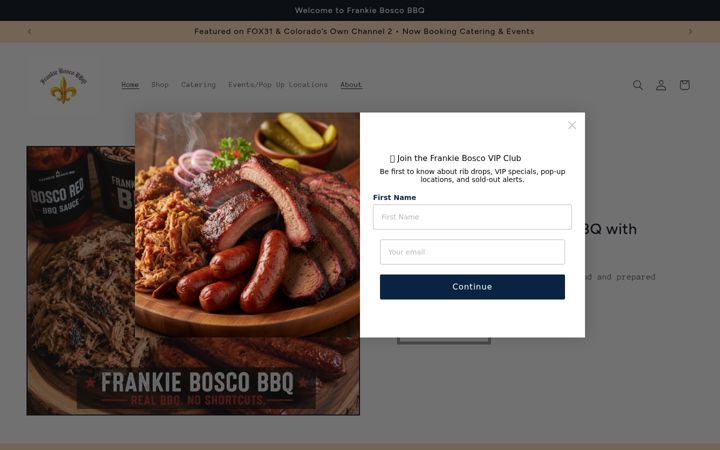Screenshot of frankieboscobbq.com
