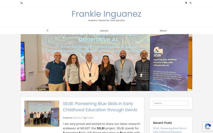 Screenshot of frankieinguanez.com