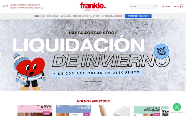Screenshot of frankielenceriamayorista.com