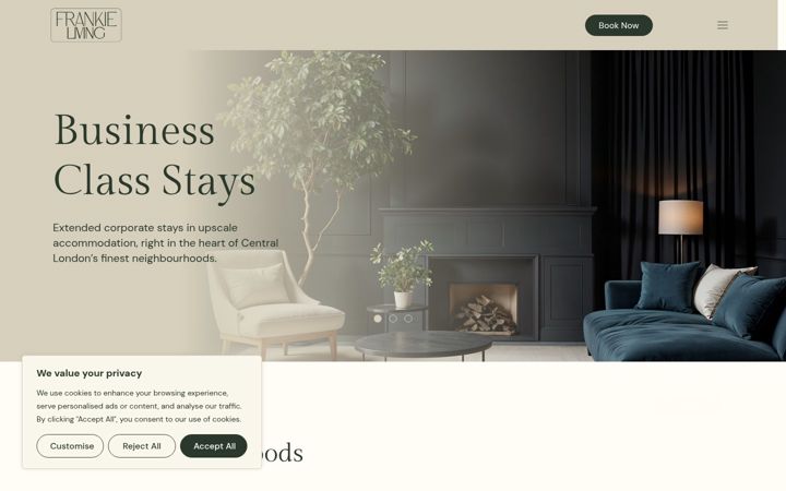 Screenshot of frankieliving.com