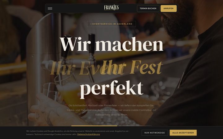 Captura de ecrã de frankies-eventservice.de