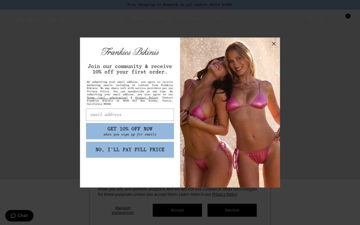 Screenshot of frankiesbikinis.com