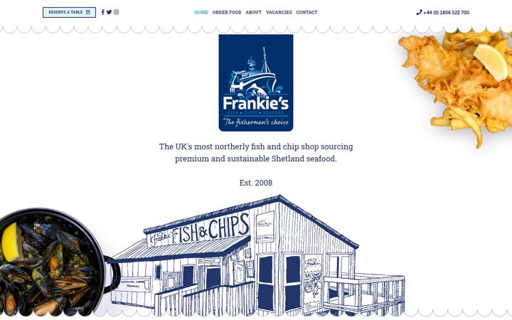 Screenshot of frankiesfishandchips.com
