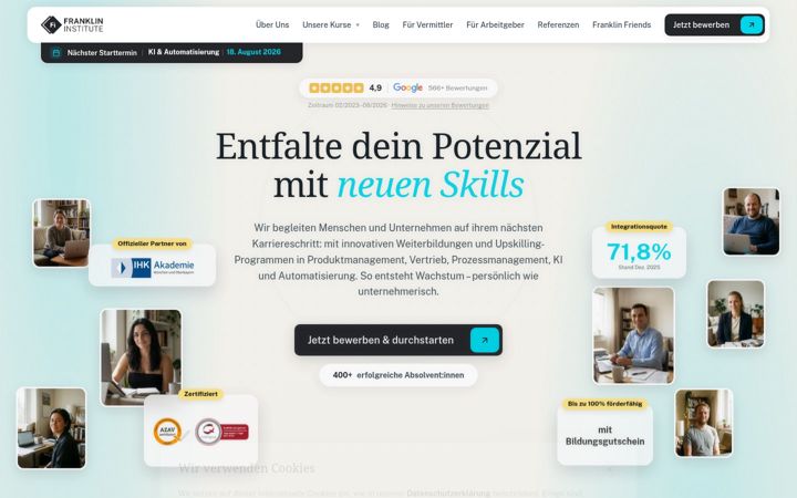Screenshot of franklin-institute.de