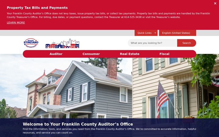 Screenshot of franklincountyauditor.com