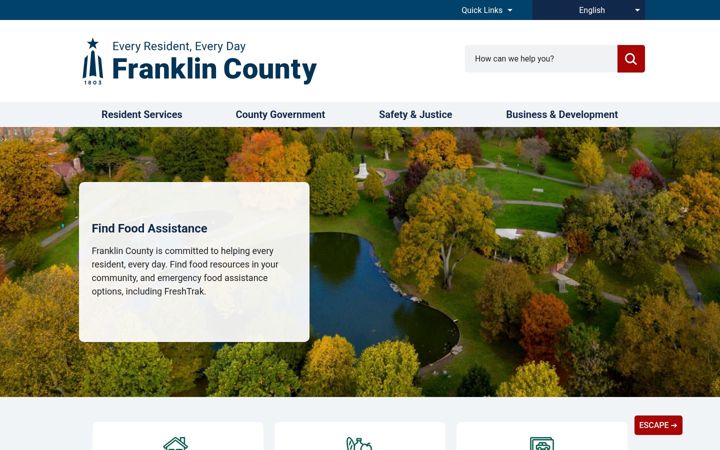 Screenshot of franklincountyohio.gov