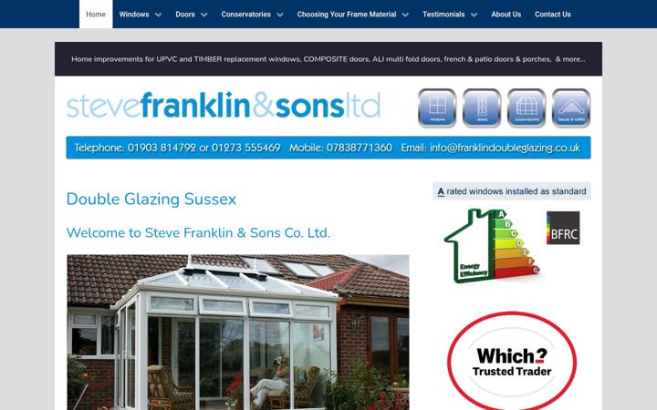 Screenshot of franklindoubleglazing.co.uk