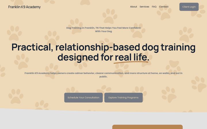 Screenshot of franklink9academy.com