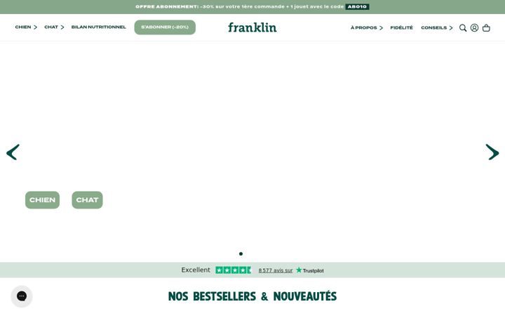 Screenshot of franklinpetfood.com