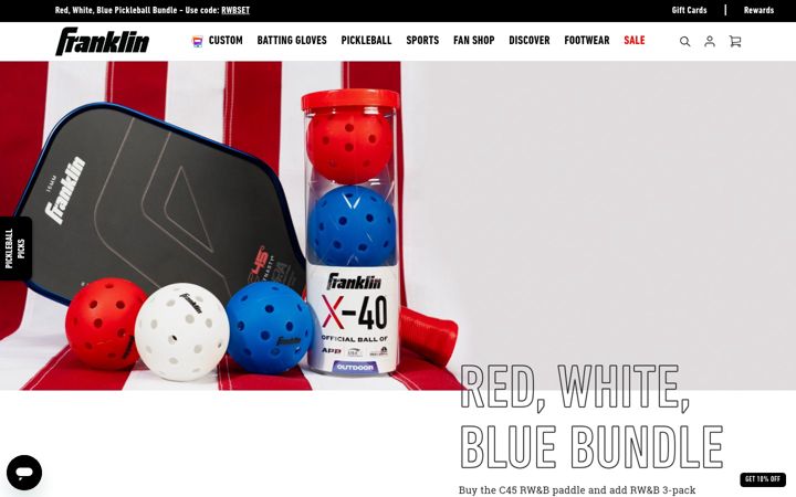 Captura de pantalla de franklinsports.com