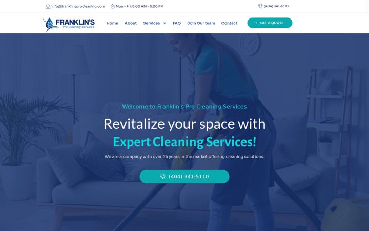 Screenshot of franklinsprocleaning.com