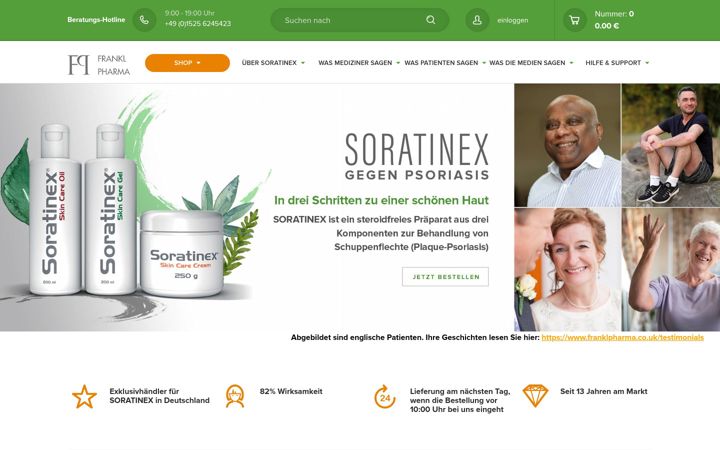 Captura de ecrã de franklpharma.de
