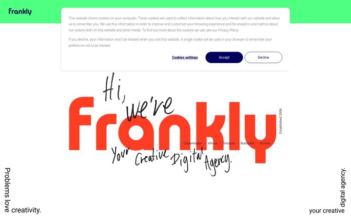 Screenshot of frankly.dk