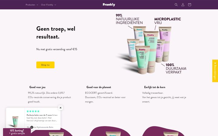 Screenshot of frankly.eu