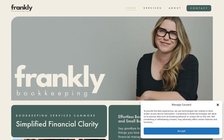 Screenshot of franklybookkeeping.ca