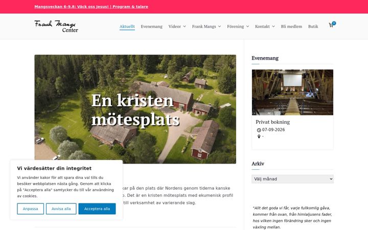Snimka zaslona za frankmangscenter.fi