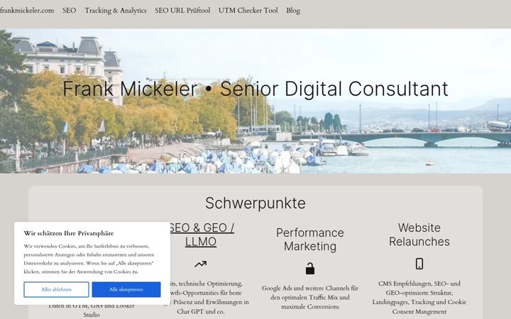 Screenshot of frankmickeler.com