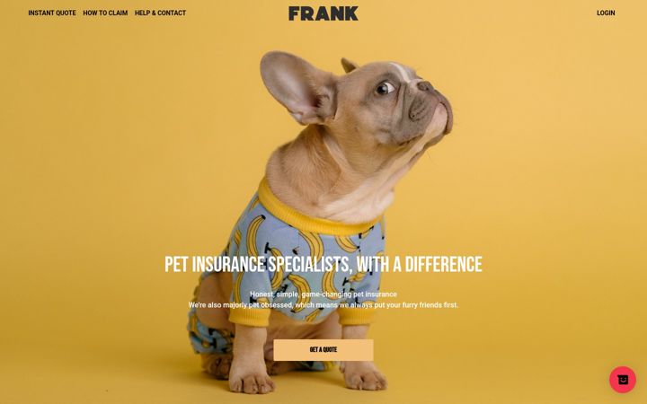 Screenshot of frankpetinsurance.co.uk