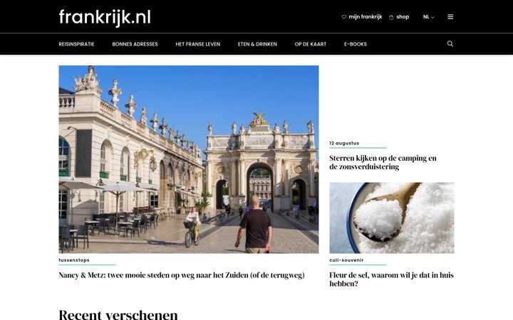 Screenshot of frankrijk.nl